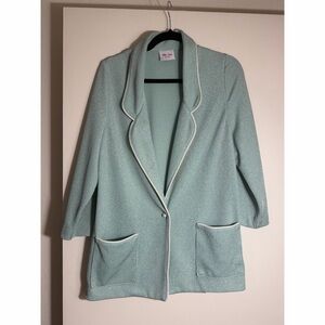 TanJay Light Green Blazer with White Piping